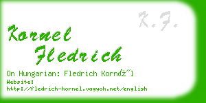 kornel fledrich business card
